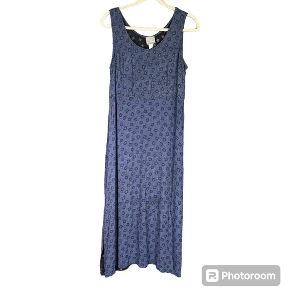 Royal Robbins Blue sleeveless Size 14 Dress Geometric - Picture 1 of 5